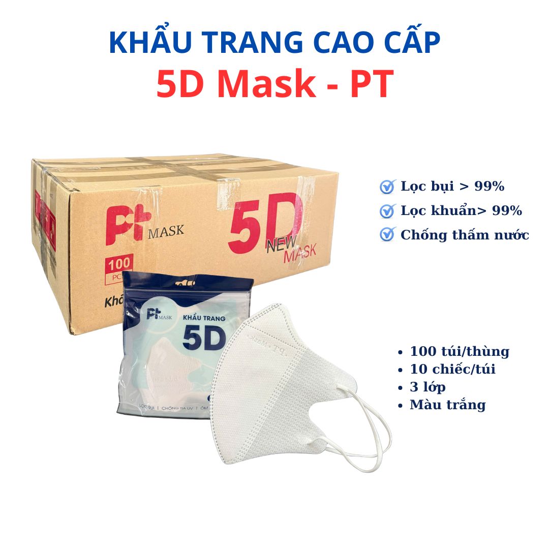 5D màu Trắng-  PT Mask